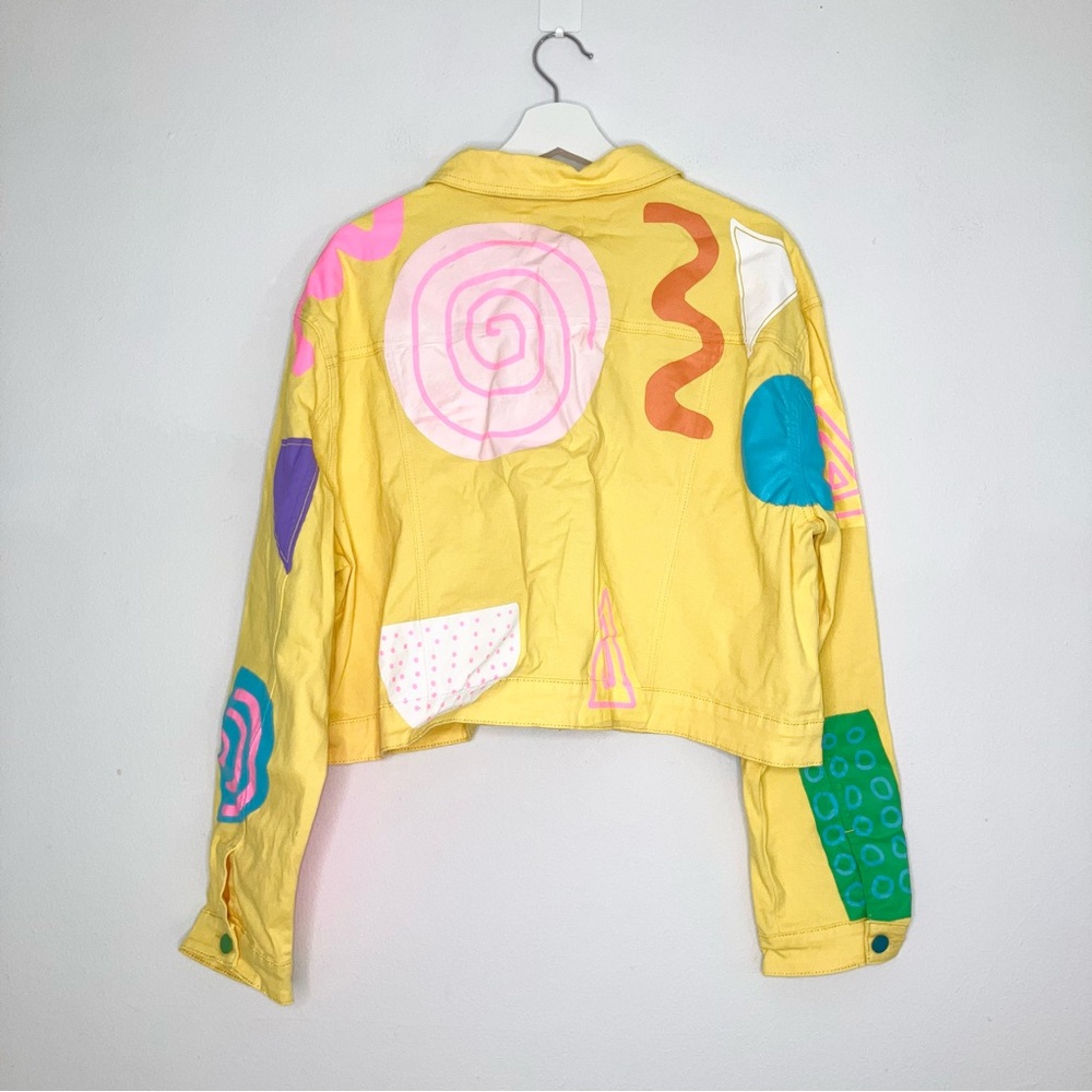 Dolls Kill x Zip Zag Retro Lemon Drop Trucker jacket size XL new - Picture 2 of 6